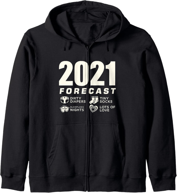 Funny New Mom Dad 2021 forecast expecting baby Kapuzenjacke