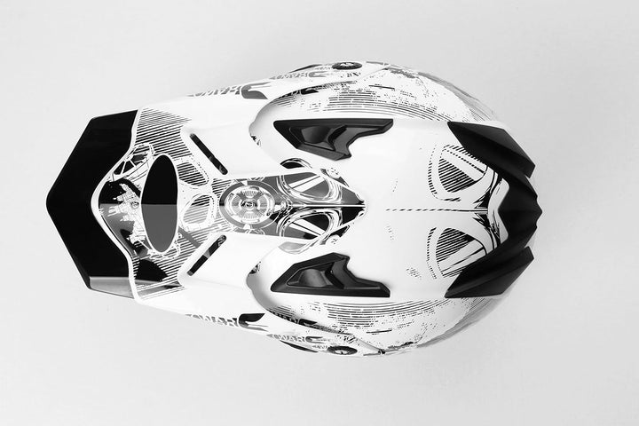 ATO-Moto GS Nevada Weiss Motocrosshelm mit ausziehbarer Sonnenblende und der neusten Sicherheitsnorm