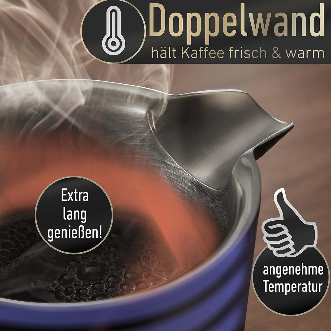 Barista Legends® French Press Edelstahl Thermo Kaffeepresse (350ml) - Kaffeebereiter Doppelwandig fü