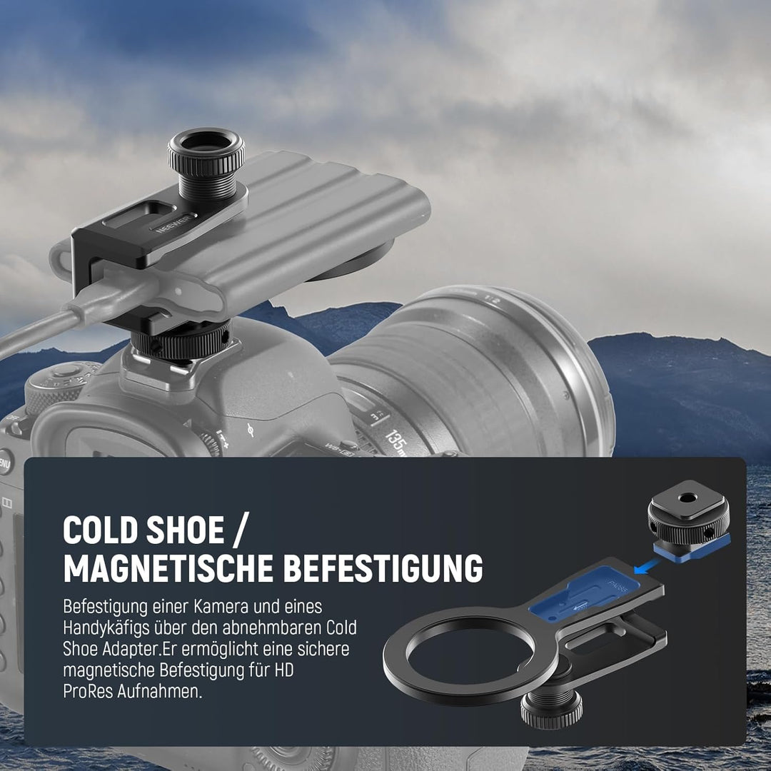 NEEWER SSD-Halterung mit abnehmbarem Cold Shoe für tragbare SSDs von 8-16 mm Dicke, kompatibel mit M