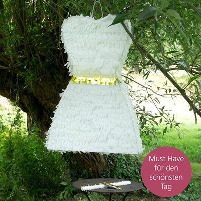 WeddingTree Pinata Braut Hochzeits Kleid zum Befüllen – Pinata Hochzeit - Party Spiel Spass zur Hoch