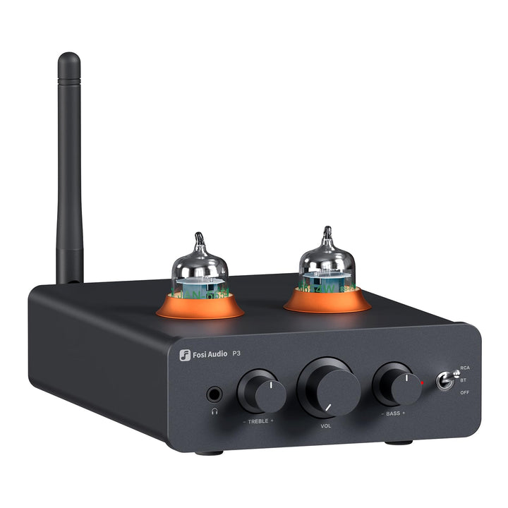 Fosi Audio P3 Hi-Fi Röhren Vorverstärker, Home Audio Mini Röhrenverstärker & Kopfhörerverstärker, Bl