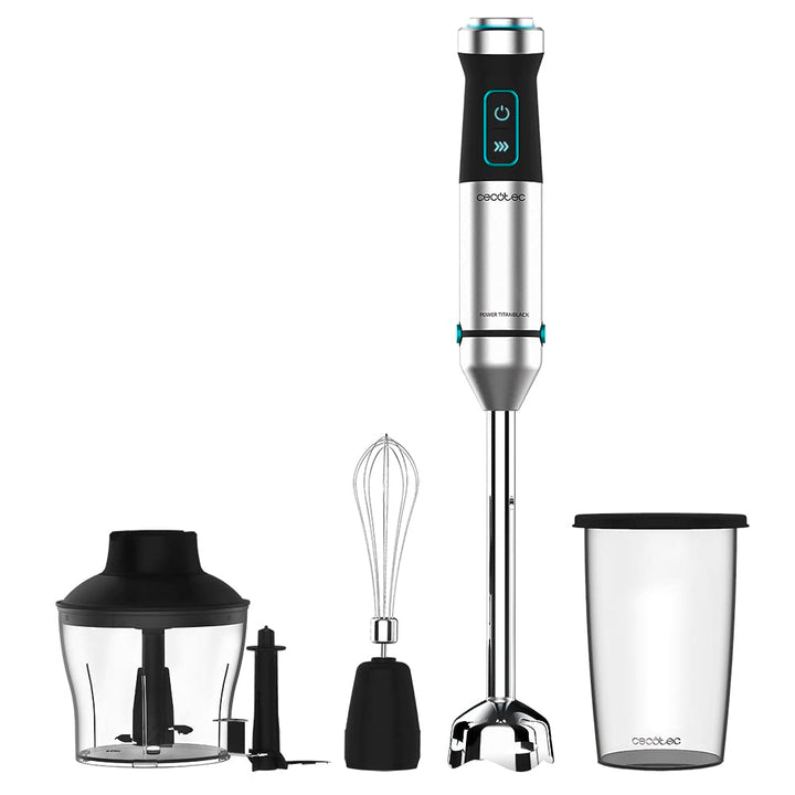 Cecotec Stabmixer Power TitanBlack 1500 XL Cream&Crush. 1500W, CrossBlades Technologie mit 4-Klinge-