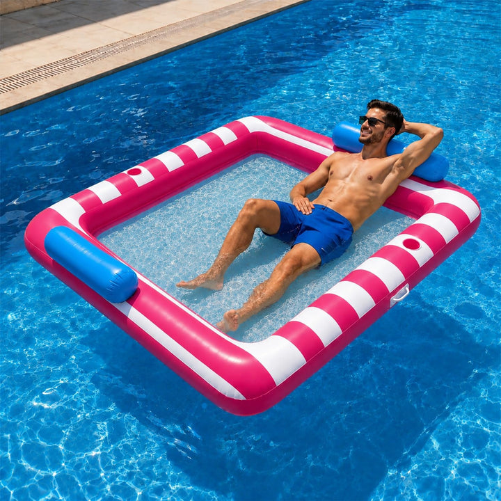 Luftmatratze Pool,2 Personen Gross Luftmatratze Wasser,Erwachsene Aufblasbare Wasserhängematte,Schwi