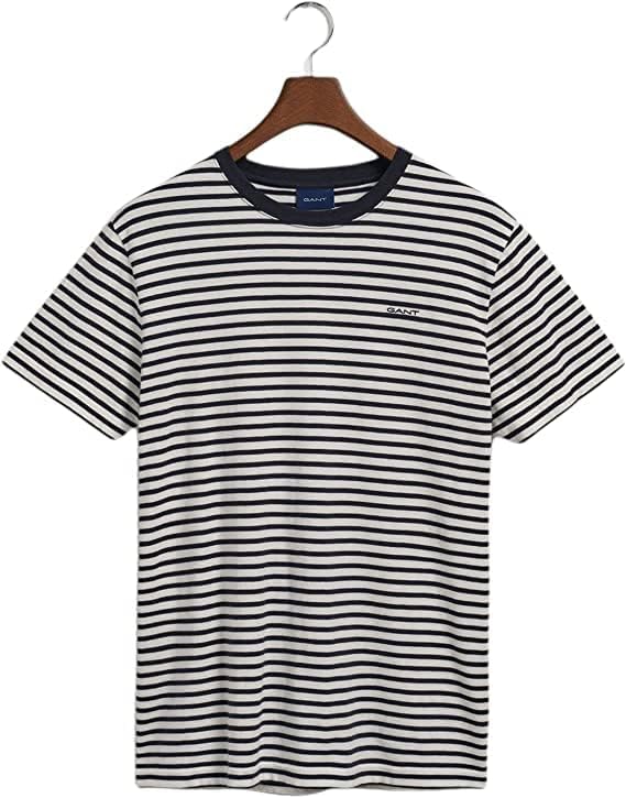 GANT Herren Striped T-Shirt MIT Streifen M Evening Blue, M Evening Blue