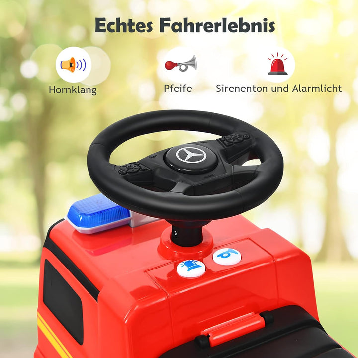 GOPLUS Rutschauto mit Kofferraum unter Sitzfläche, Rutscher Kinderfahrzeug mit Scheinwerfer&Hupe&Mus