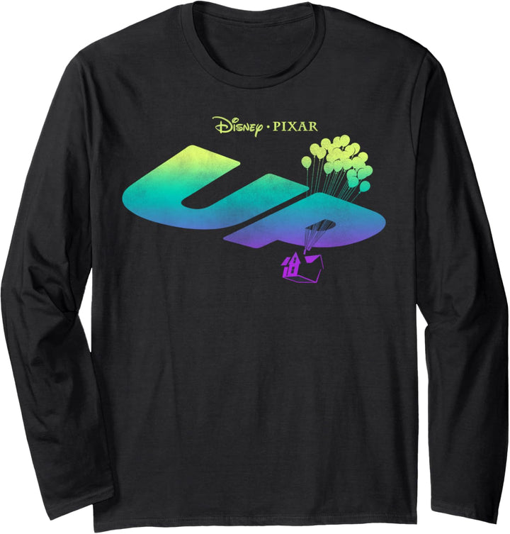 Disney Pixar Up Gradient Title Logo Langarmshirt