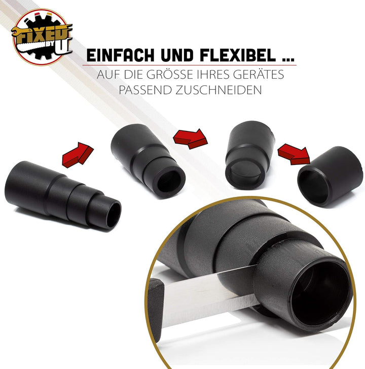 FixedByU Powertool Adapter Set Staubsauger Adapter/Reduzierstück zur Staubabsaugung, Schlauchadapter