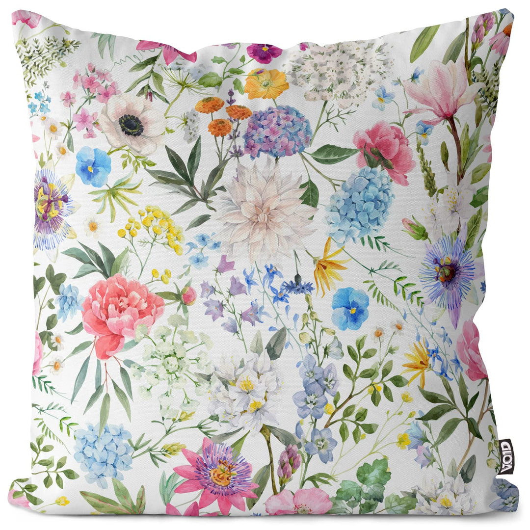 VOID Blumen Blumenmuster Frühlingsblumen 80x80 Kissenhülle Polyester Zierkissen Couchkissen Ostern O
