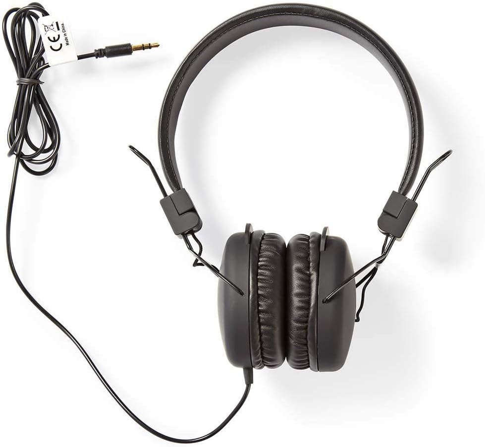 Nedis HPWD1100BK Kabelgebundene Kopfhörer | On-Ear | Faltbar | 1,2-m-Rundkabel | Schwarz