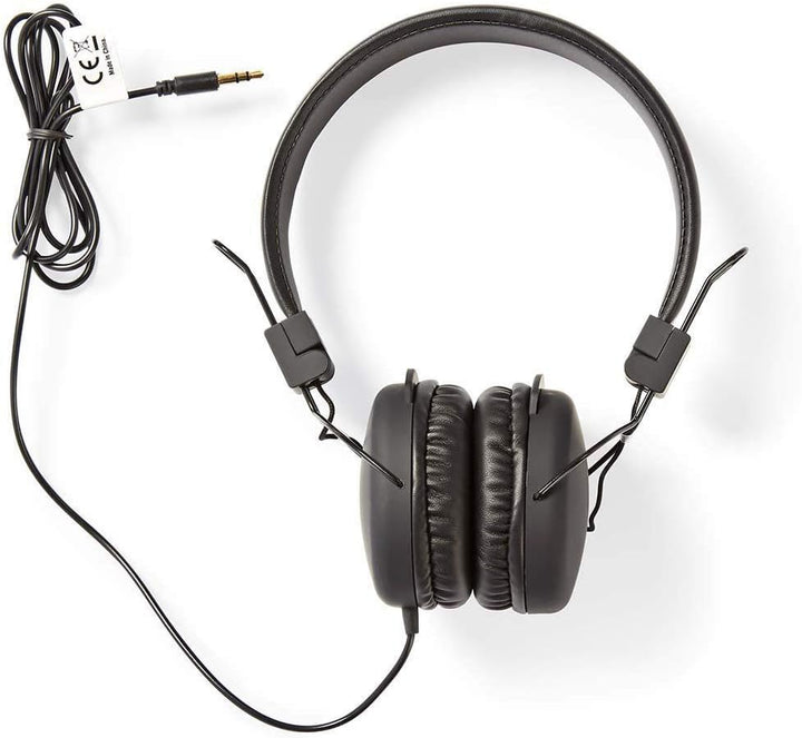 Nedis HPWD1100BK Kabelgebundene Kopfhörer | On-Ear | Faltbar | 1,2-m-Rundkabel | Schwarz