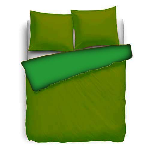 HNL Perkal-Bettwäsche 200/200cm - Green Oasis/Burnt Olive