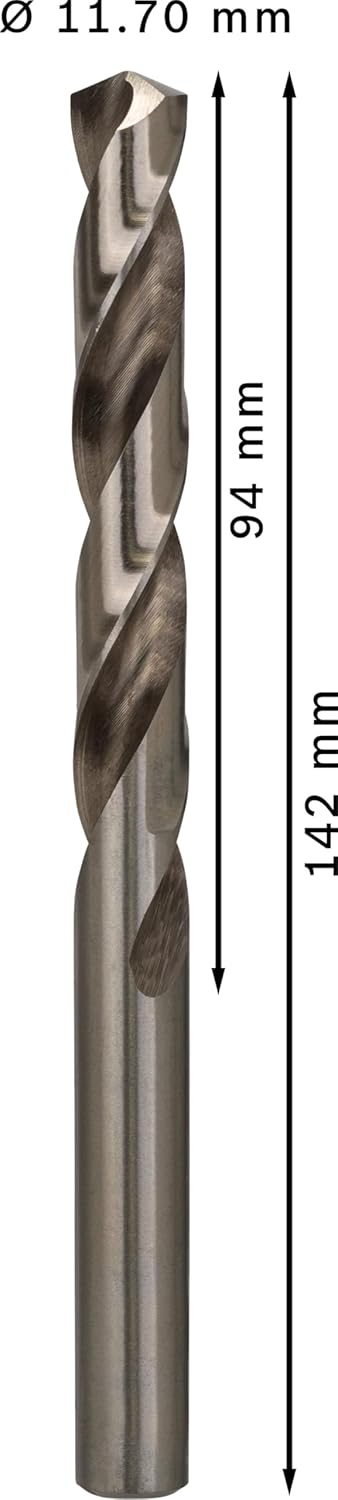 Bosch Professional Metallbohrer HSS-G geschliffen (5 Stück, Ø 11,7 mm) Durchmesser: 11.7/Gesamtlänge