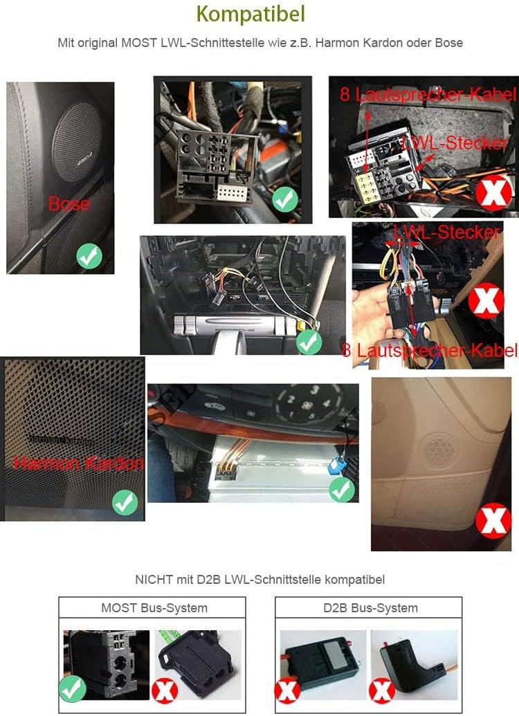 erisin PC001 Most Optical Fiber Decoder Box Glasfaser-Decoderbox für Mercedes Benz ML/GL/R/CLS/E/SLK