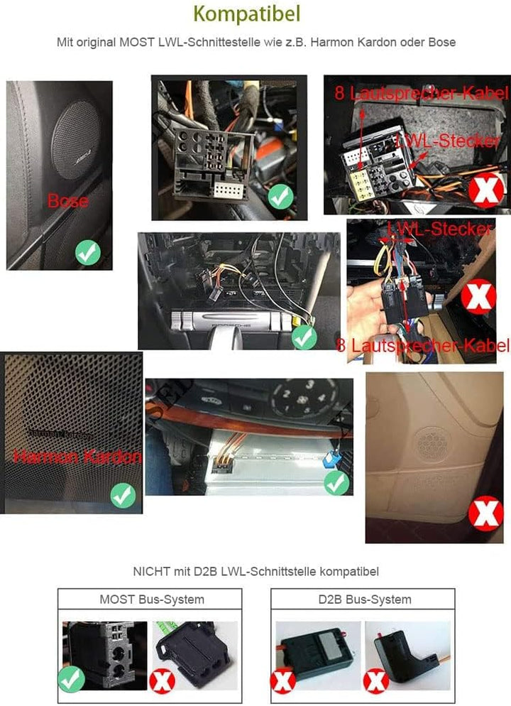 erisin PC001 Most Optical Fiber Decoder Box Glasfaser-Decoderbox für Mercedes Benz ML/GL/R/CLS/E/SLK