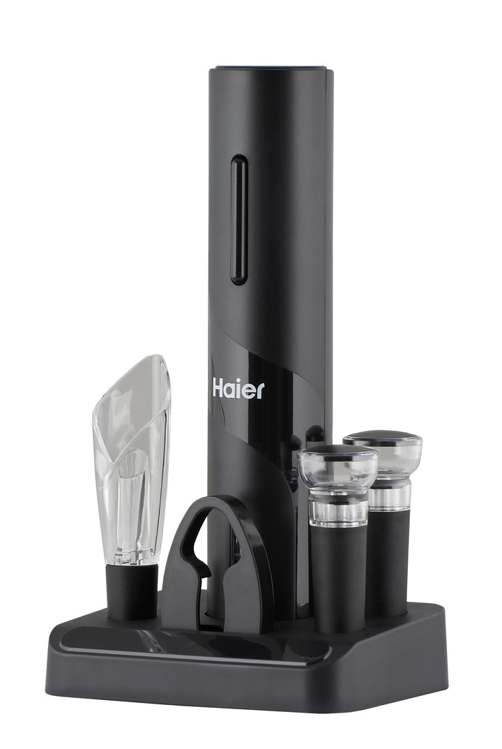 Haier - Elektrisches Weinset/Premium Weinöffner-Set inkl. Dekantieraufsatz und Tropfschutz in Tulpen