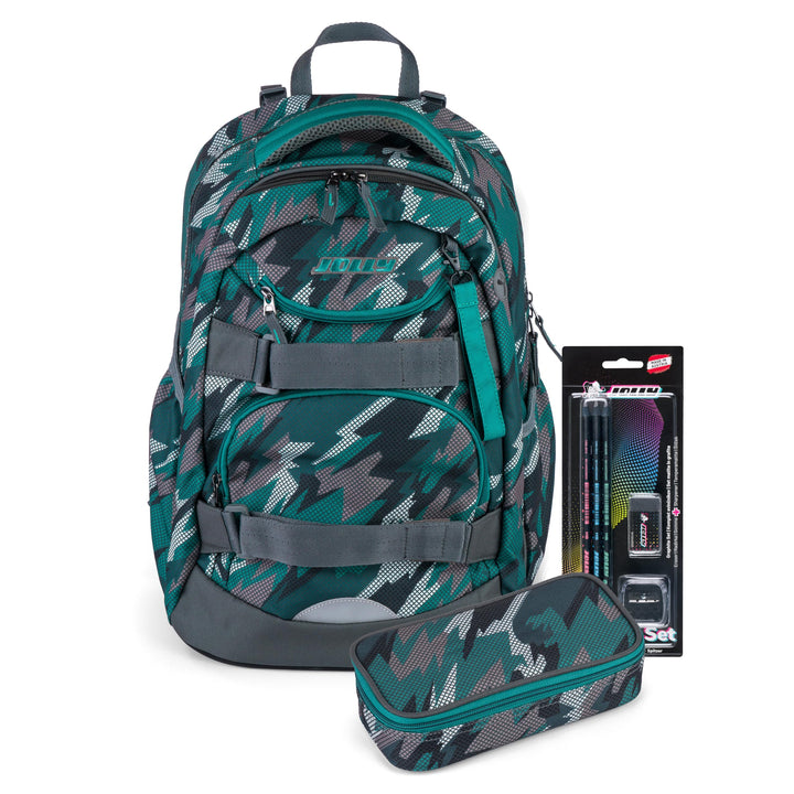 JOLLY Next Generation Rucksack, 8-teilig, verstellbare Schultergurte und Brustgurt, zwei grosse Fäch