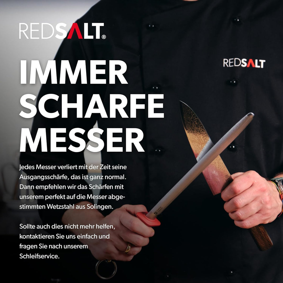 REDSALT® Professional Series SANTOKU 三德 18cm Damaststahl Chefmesser handgefertigt in Japan | Profi K