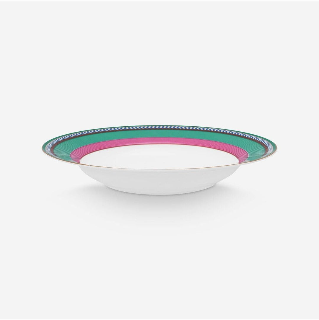 Pip Studio Chique Stripes Suppenteller pink-Green 23,5cm