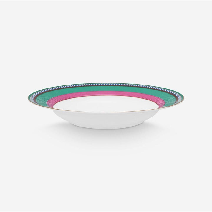 Pip Studio Chique Stripes Suppenteller pink-Green 23,5cm