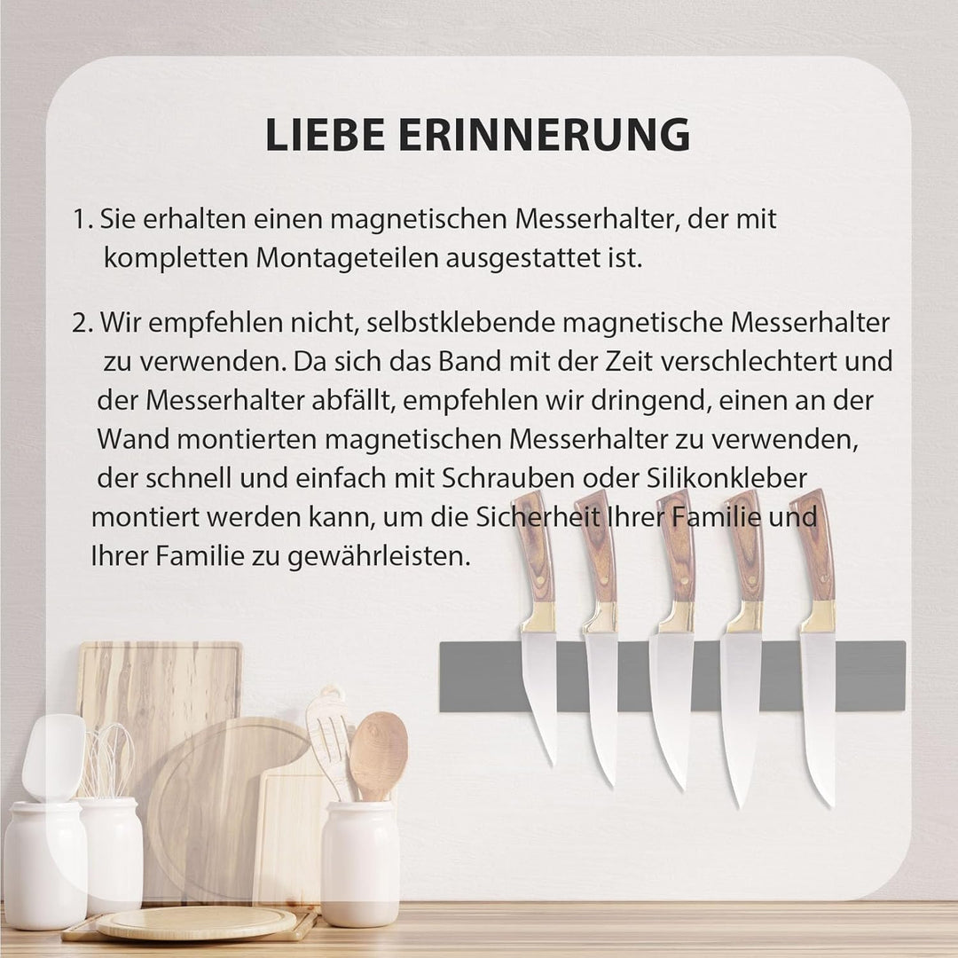 Cheerhom Magnetleiste Messer mit Magnet, Messerblock Magnetisch Ohne Messer, Messerhalter Magnetisch