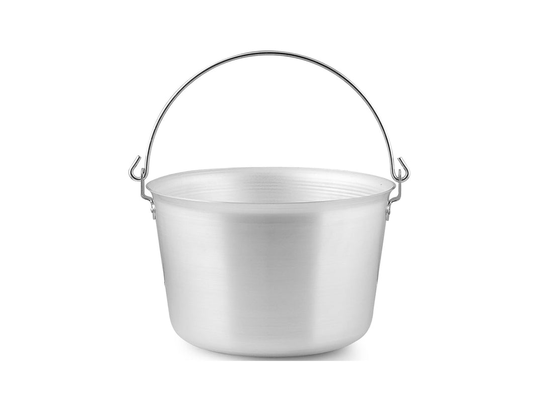 Kessel-Polenta mit Griff Bügel Dicke 3 mm 30 cm silber / schwarz, 30 cm