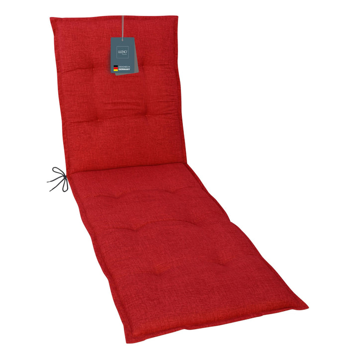 LILENO HOME Sonnenliege Auflage als [1er Set - Rollliege] in Rot - Gartenliegen Auflage perfekt für