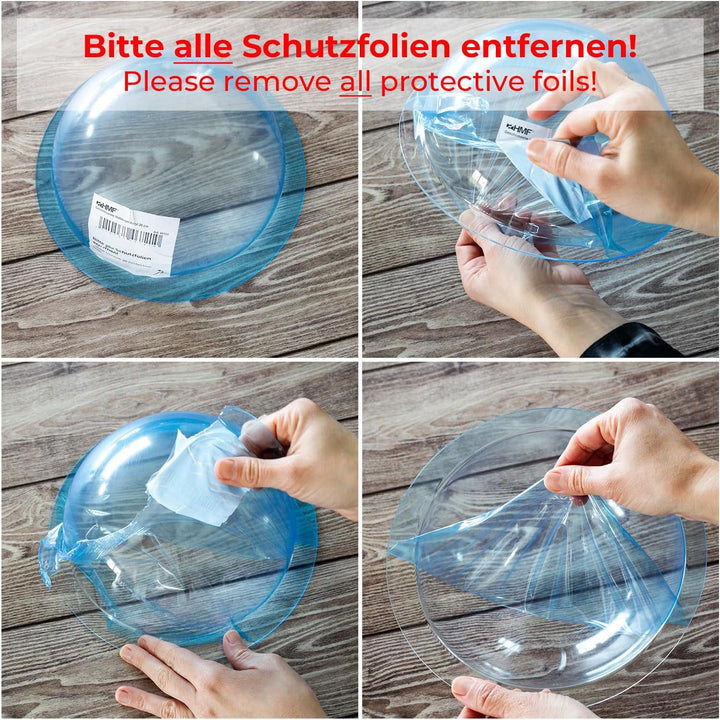 HMF 46720 Halbkugel aus Acryl mit Krempe, DIY Acrylhaube | Ø 20 cm | Transparent 200 mm, 200 mm