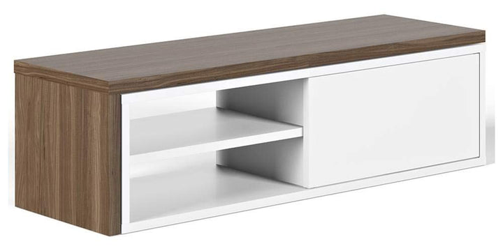 TEMAHOME, Move TV Tisch, 110x35x31 cm, Nussbaum Furnier/weiss Walnut und Weiss, Walnut und Weiss
