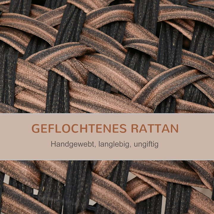 PawHut Katzenhaus aus Rattan mit Kissen Katzenschlafplatz Katzenhöhle mit erhöhten Füssen Braun Ø52