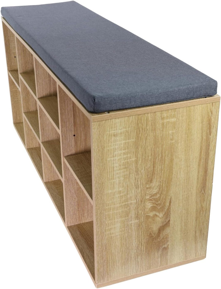 MOON HOME Schuhschrank mit Sitzkissen - Stardust Oak, aus FSC® Holz Faserplatte (MDF) mit Eichenopti