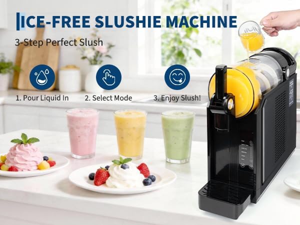 Slush Maschine für Zuhause 2,5L, 5-in-1 Eismaschine für Slushies, Cocktails, Milchshakes, Frappé &amp; F