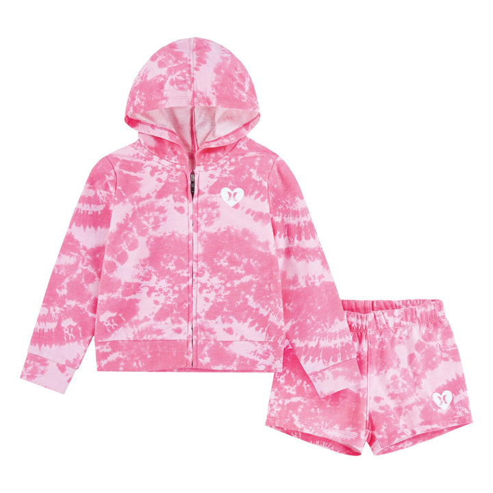 Hurley Mädchen Hrlg French Terry Short Set Set Sweatshirt + Shorts 4 Jahre rosa (Hyper Pink), 4 Jahr