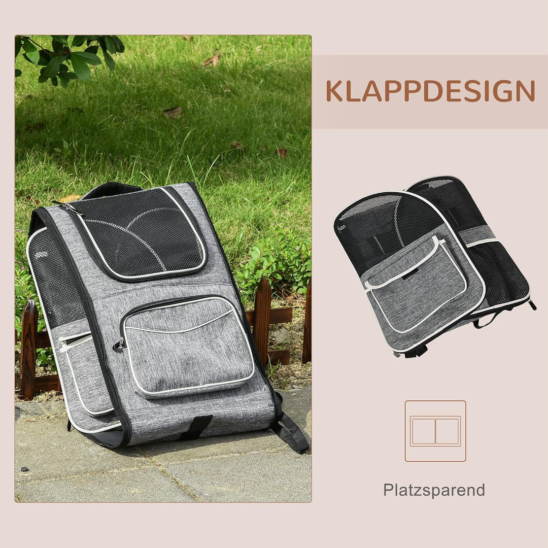 PawHut Hundetrolley mit Rollen Katzenrucksack mit Teleskopgriff Transportbox Transporttasche für Aut