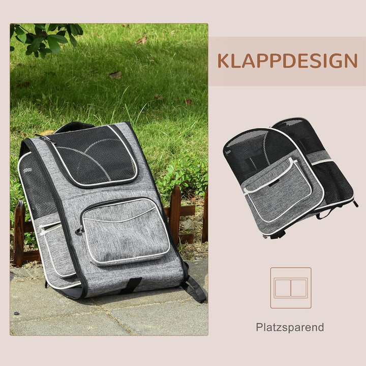PawHut Hundetrolley mit Rollen Katzenrucksack mit Teleskopgriff Transportbox Transporttasche für Aut