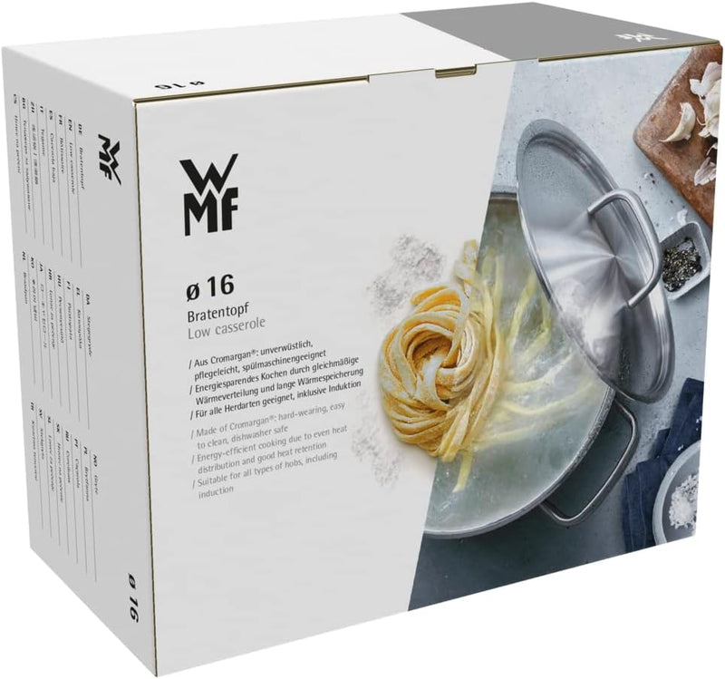 WMF Aparto Kochtopf klein 16cm, mit Glasdeckel, Bratentopf, Induktionsgeeignet, 1,4l, Cromargan Edel