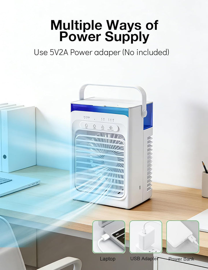 Mini klimaanlage mobil, Luftkühler, 4-in-1 Mobile Klimaanlage klein, Ventilator mit Kühlung, Kühlven