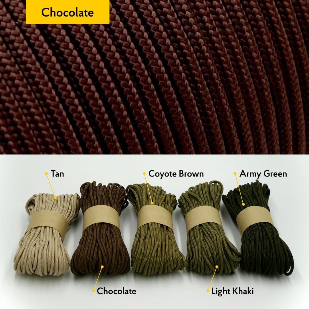 EdcX 3mm Nylon Paracord 425 (15, 30, 50 und 100m) - Typ II, 100% Nylonseil, 3 Litzen Seil, 3mm Nylon