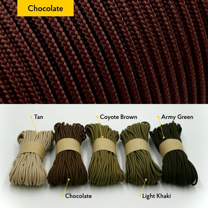 EdcX 3mm Nylon Paracord 425 (15, 30, 50 und 100m) - Typ II, 100% Nylonseil, 3 Litzen Seil, 3mm Nylon