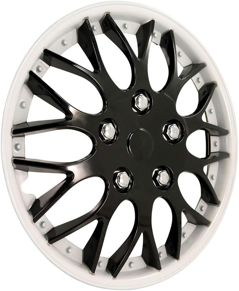 AUTO-STYLE Satz Radzierblenden Missouri 14-Zoll Schwarz/Weiss unrandet 14-inch Schwarz/Weiss Umrande