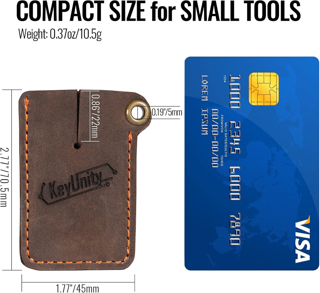KeyUnity Handgenähte EDC Lederscheide, Kartenhüllen, Tasche Organizer Slip Beutel Ka03, Ka03