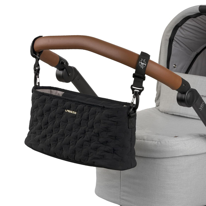 LÄSSIG Kinderwagen Buggy Organizer mit Befestigung Quilted Black, Quilted Black