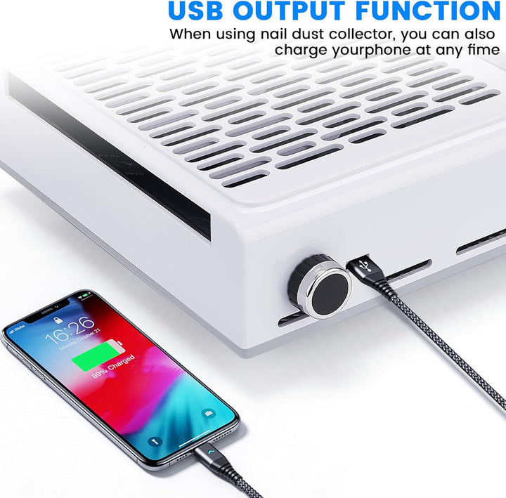 Nagel Staubabsauger,100W Leistungsstarker Nagelsauger mit Filter,Leiser Nagel Staubabsaugung Mit usb