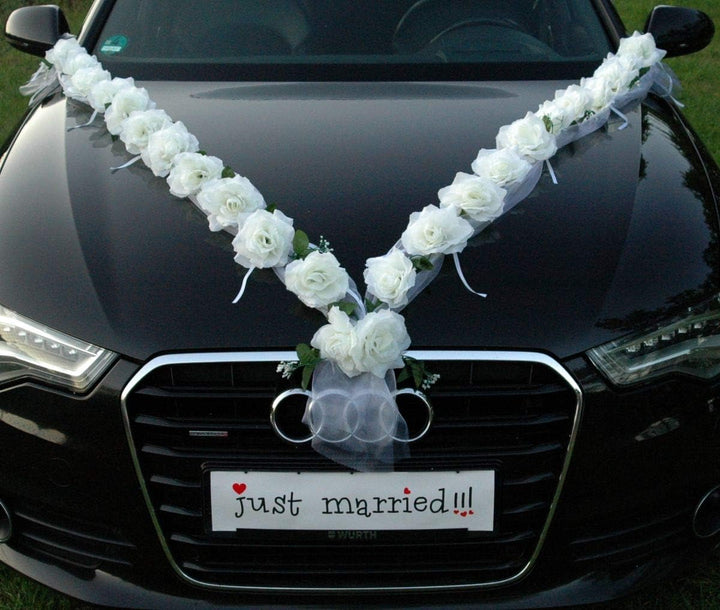 Rosen Girlande Braut Paar Rose Deko Dekoration Autoschmuck Hochzeit Car Auto Wedding ®Auto-schmuck D