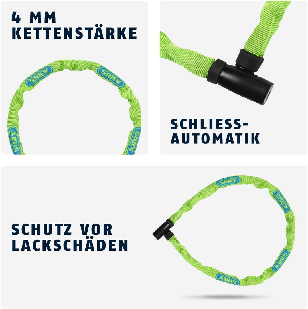 ABUS Kettenschloss Steel-O-Chain 4804K – Fahrradschloss aus Spezialstahl – ABUS-Sicherheitslevel 4 G