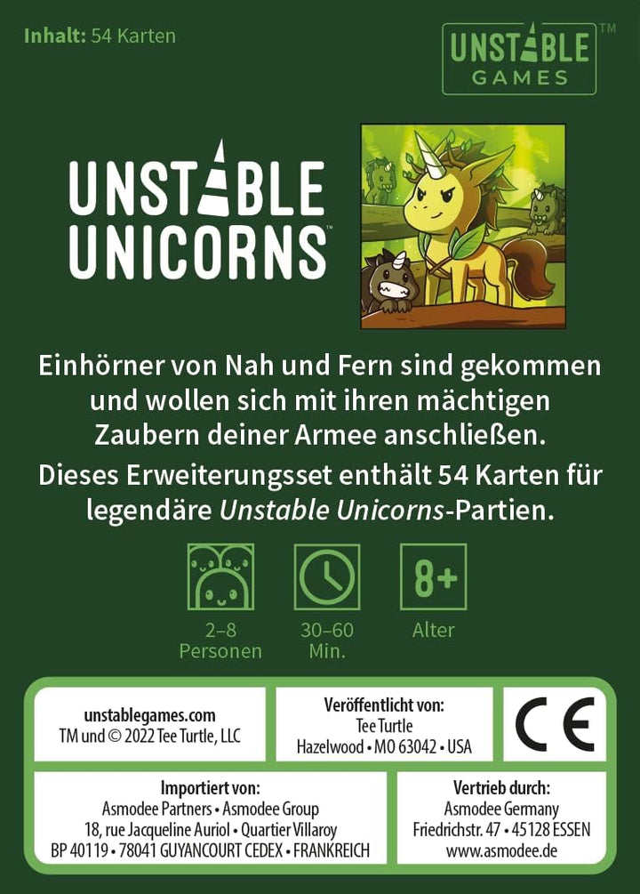 Unstable Games, Unstable Unicorns – Legendäre Einhörner, Erweiterung, Partyspiel, Kartenspiel, 2-8 S