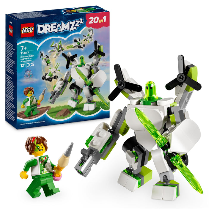 LEGO DREAMZzz Z-Blob's Roboter- und Fahrzeugabenteuer, 20-in-1 Spielzeug-Mech, für Mädchen und Junge