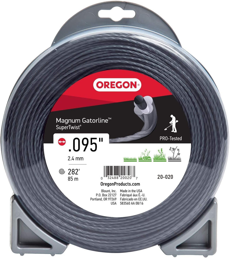Oregon 20-020 Magnum Gatorline Supertwist Trimmerschnur 0,095 Zoll x 7,8 m, Schwarz 1, 1