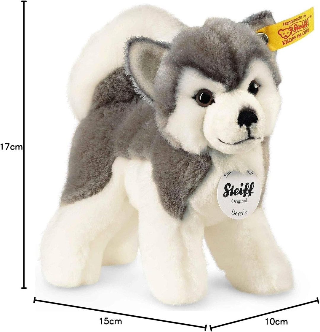 Steiff Bernie Husky - 17 cm - Plüschhund stehend - Hunde Kuscheltier für Kinder - weich & waschbar -