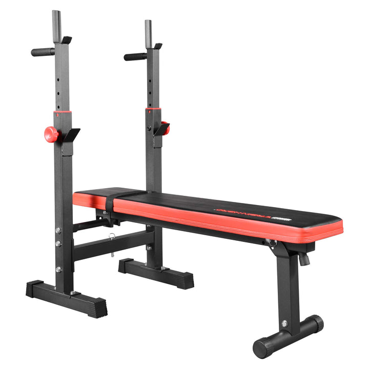 TrainHard® Multifunktion Hantelbank Drückerbank mit Hantelablage klappbar silver line